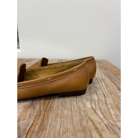 Talbots Camel Colored Slip on Driving Leather Loafers Brown Size 9.5 - Picture 6 of 11